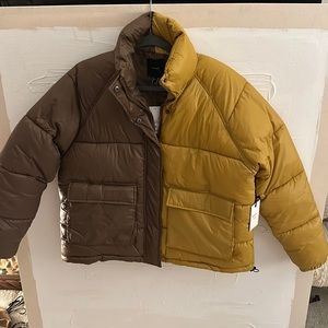 New outerwear Brown Mustard puffer cost. Size med